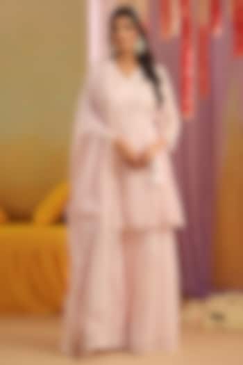 Pink Mulmul Sharara Set by Scakhi Luxe at Pernia's Pop Up Shop
