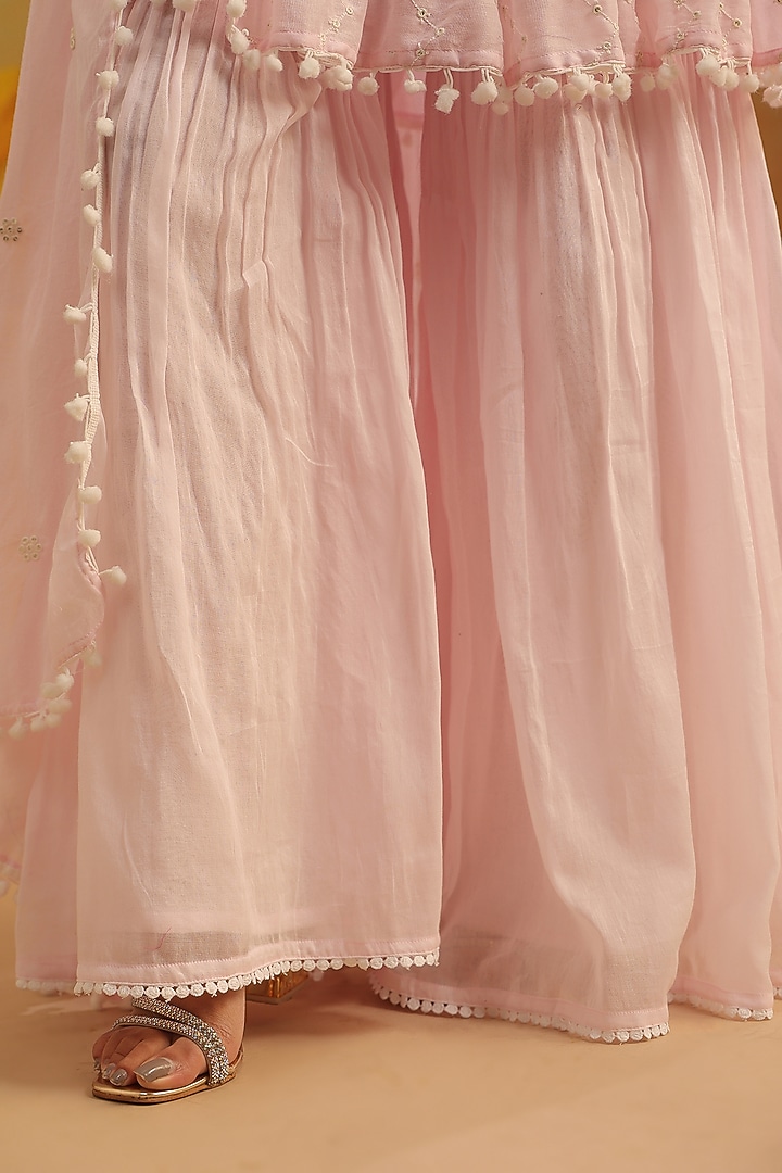Pink Mulmul Sharara Set by Scakhi Luxe at Pernia's Pop Up Shop