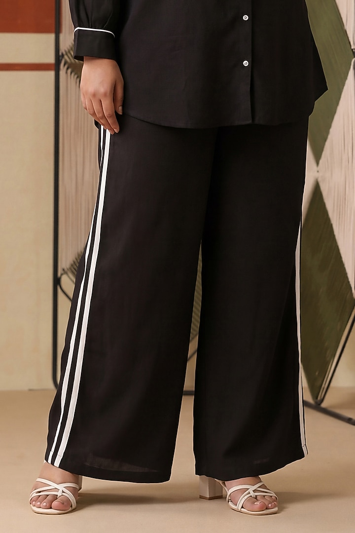 Black Cotton Blend Co-Ord Set by Scakhi Luxe at Pernia's Pop Up Shop