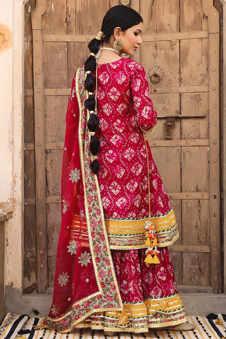 Pink Embroidered Sharara Set by Scakhi Luxe at Pernia's Pop Up Shop