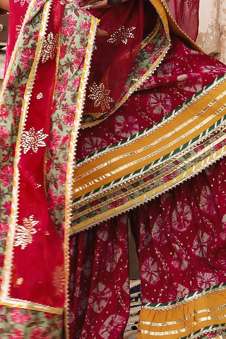 Pink Embroidered Sharara Set by Scakhi Luxe at Pernia's Pop Up Shop