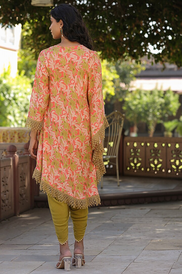 Green Rayon Dhoti Set by Scakhi Luxe at Pernia's Pop Up Shop
