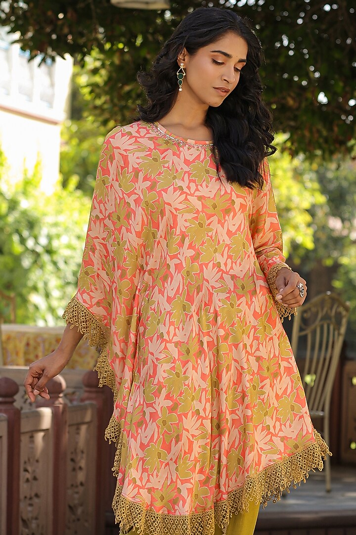 Green Rayon Dhoti Set by Scakhi Luxe at Pernia's Pop Up Shop