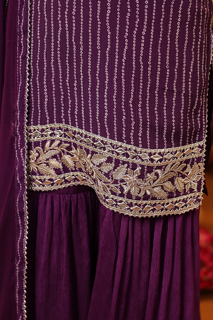 Purple Chinon Silk Sharara Set by Scakhi Luxe at Pernia's Pop Up Shop