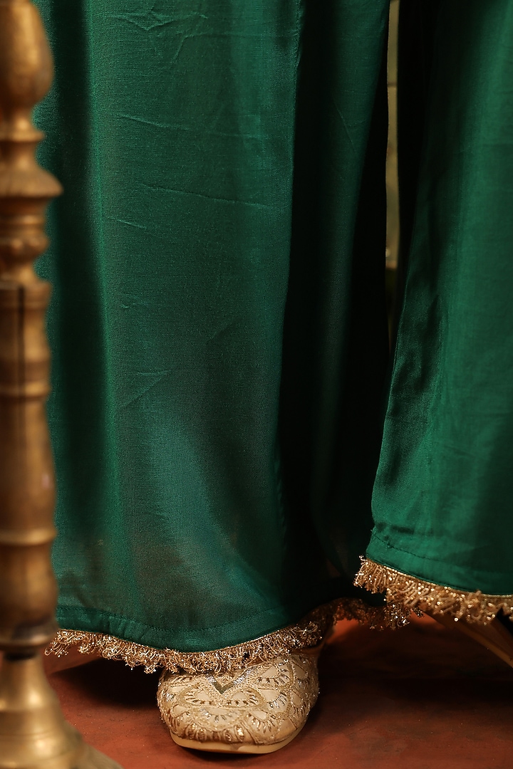Green Shantoon Sharara Set by Scakhi Luxe at Pernia's Pop Up Shop