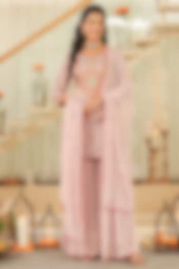 Lavender Chinon Silk Sharara Set by Scakhi Luxe at Pernia's Pop Up Shop