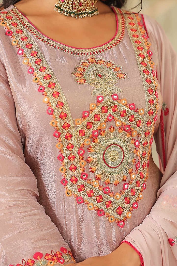 Lavender Chinon Silk Sharara Set by Scakhi Luxe at Pernia's Pop Up Shop