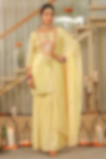 Pista Green Chinon Silk Sharara Set by Scakhi Luxe at Pernia's Pop Up Shop