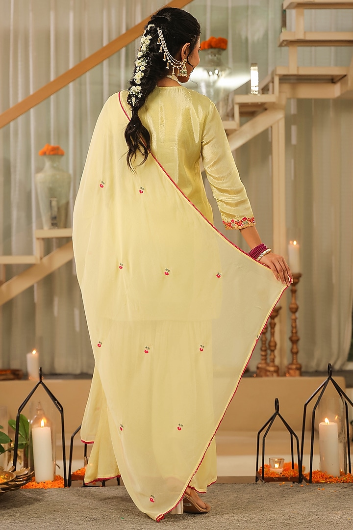 Pista Green Chinon Silk Sharara Set by Scakhi Luxe at Pernia's Pop Up Shop