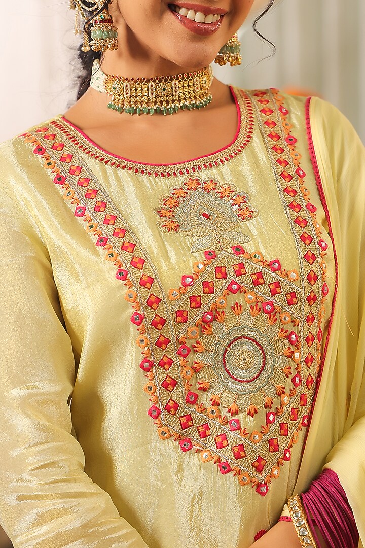 Pista Green Chinon Silk Sharara Set by Scakhi Luxe at Pernia's Pop Up Shop