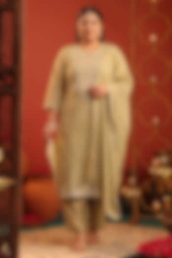 Green Coral Silk Bead Embroidered Kurta Set by Scakhi Luxe at Pernia's Pop Up Shop