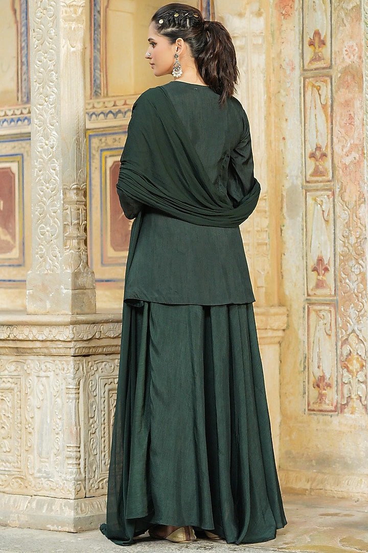 Jade Green Dola Silk Lehenga Set by Scakhi Luxe at Pernia's Pop Up Shop
