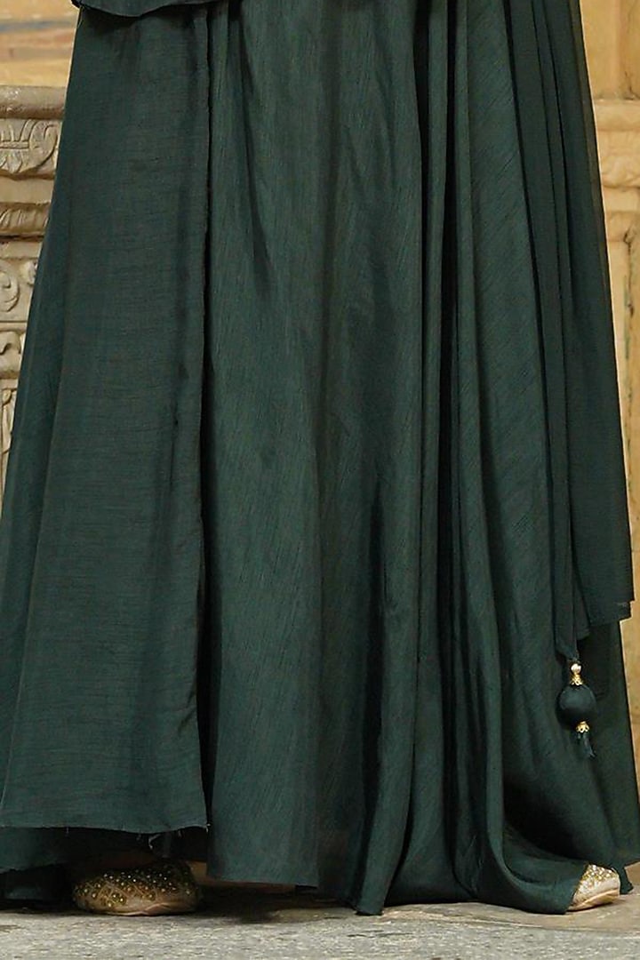 Jade Green Dola Silk Lehenga Set by Scakhi Luxe at Pernia's Pop Up Shop