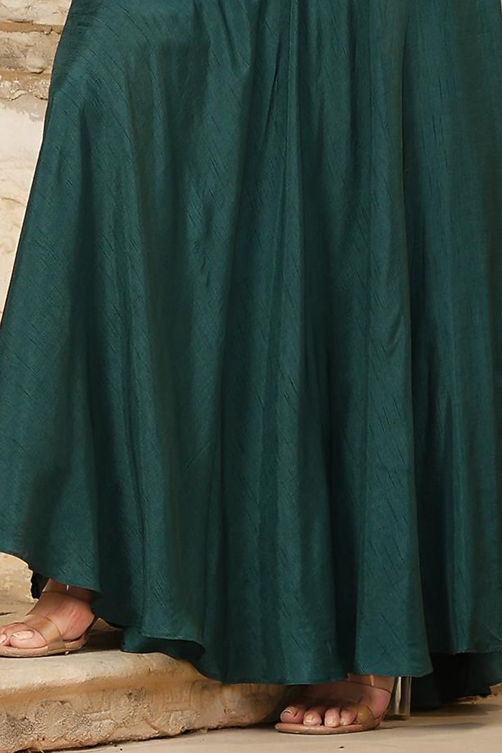 Green Dola Silk Jacket Summer Dress by Scakhi Luxe at Pernia's Pop Up Shop
