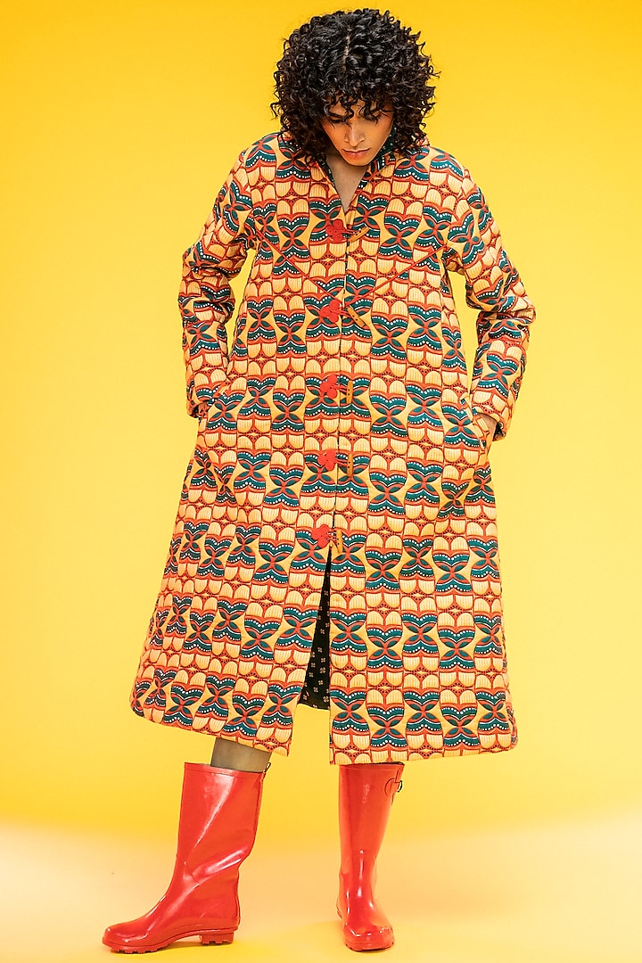 Yellow Printed Quilted Jacket by Subculture