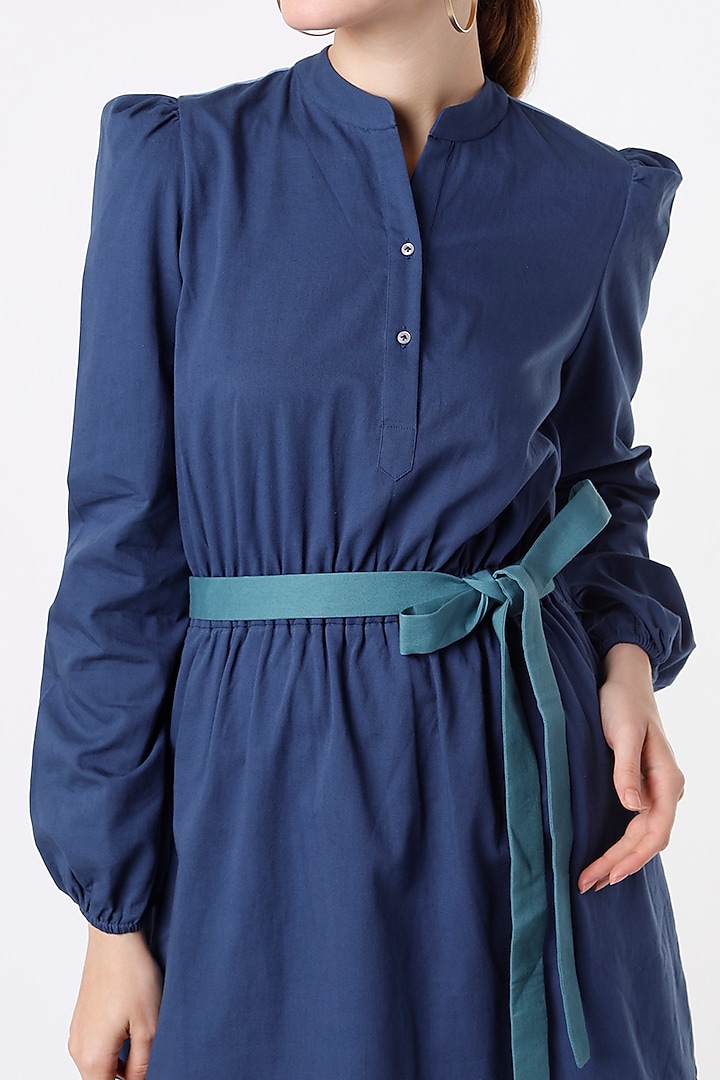 Cobalt Blue Cotton Twill Summer Shirt Dress by SubCulture at Pernia's Pop Up Shop