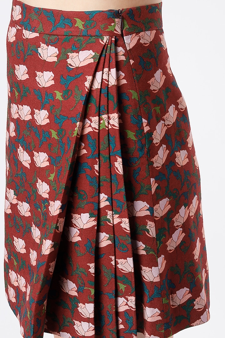 Red Printed Skirt by SubCulture at Pernia's Pop Up Shop