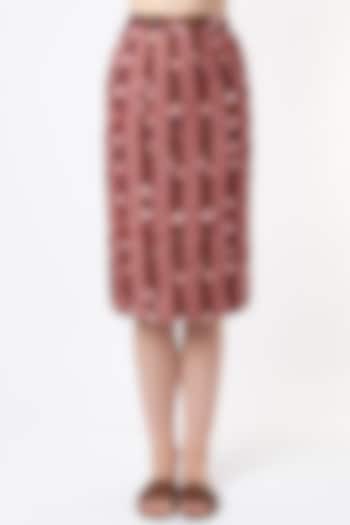 Blush Pink Printed Pencil Skirt by SubCulture