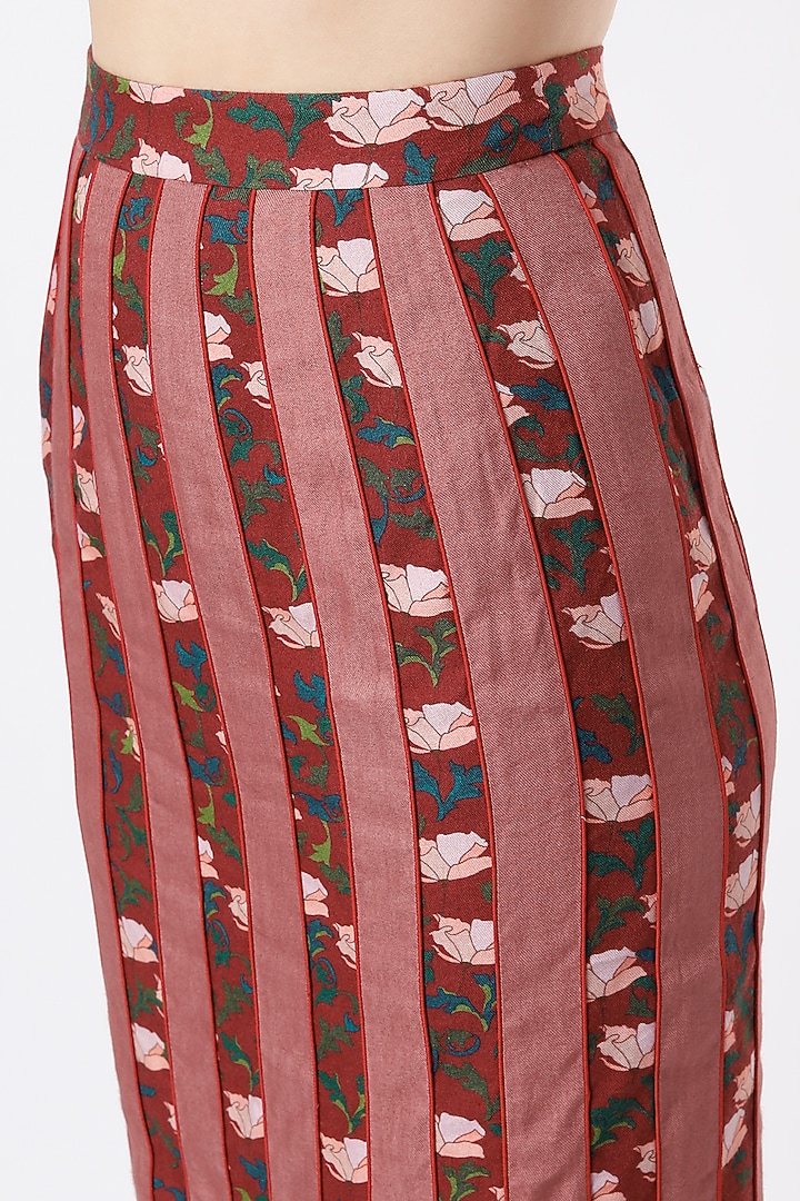 Blush Pink Printed Pencil Skirt by SubCulture at Pernia's Pop Up Shop