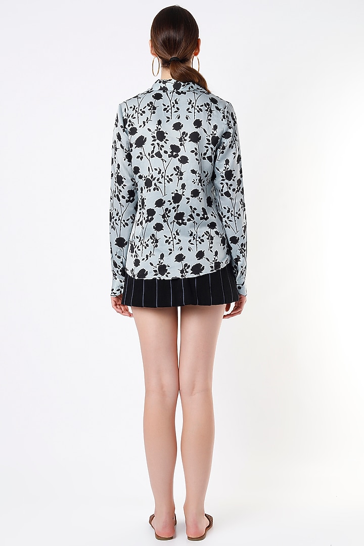 Light Blue Printed Shirt by SubCulture at Pernia's Pop Up Shop
