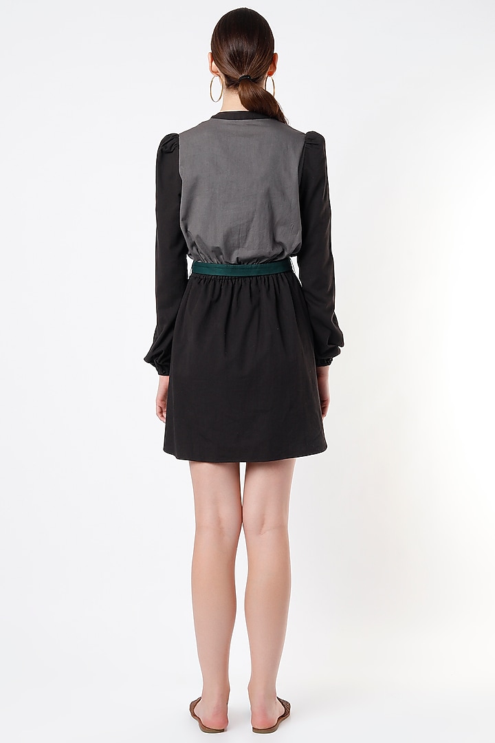 Black Cotton Twill Summer Shirt Dress by SubCulture at Pernia's Pop Up Shop