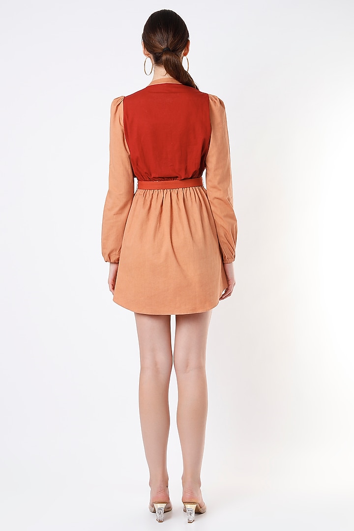 Pale Orange Cotton Twill Summer Shirt Dress by SubCulture at Pernia's Pop Up Shop