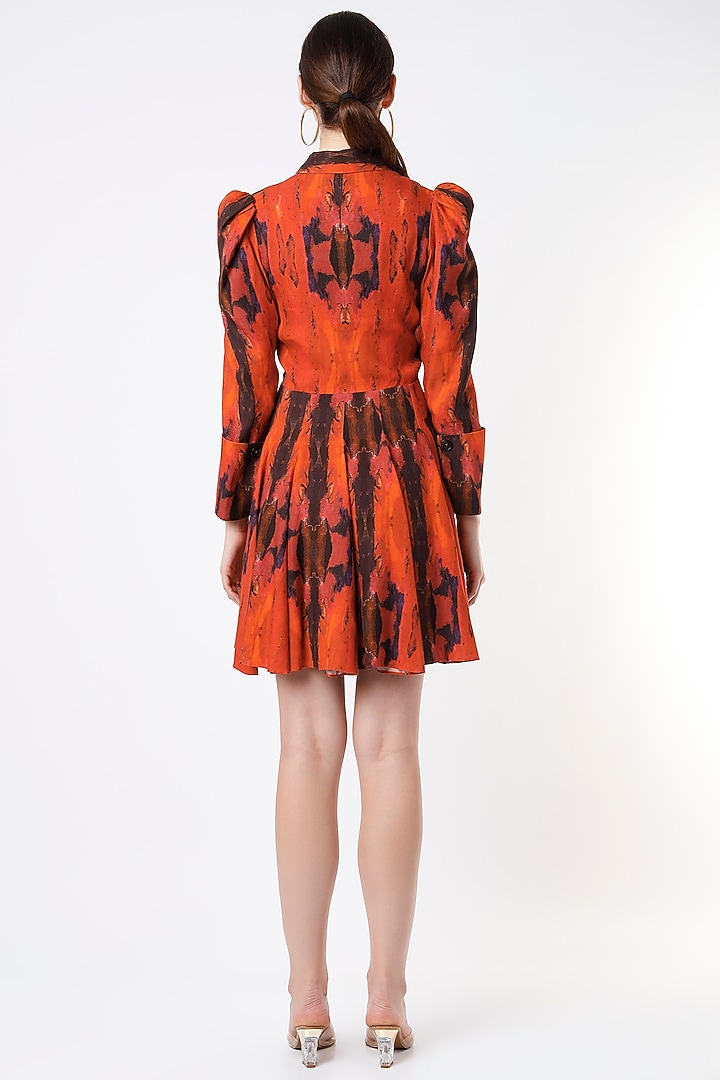 Orange Printed Summer Dress by SubCulture at Pernia's Pop Up Shop