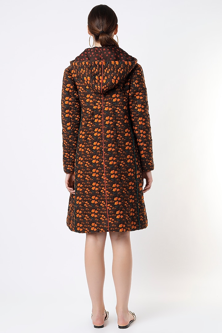 Brown Digital Printed Jacket by SubCulture at Pernia's Pop Up Shop
