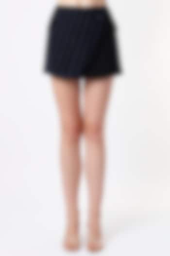 Black Handloom Denim Skirt by SubCulture