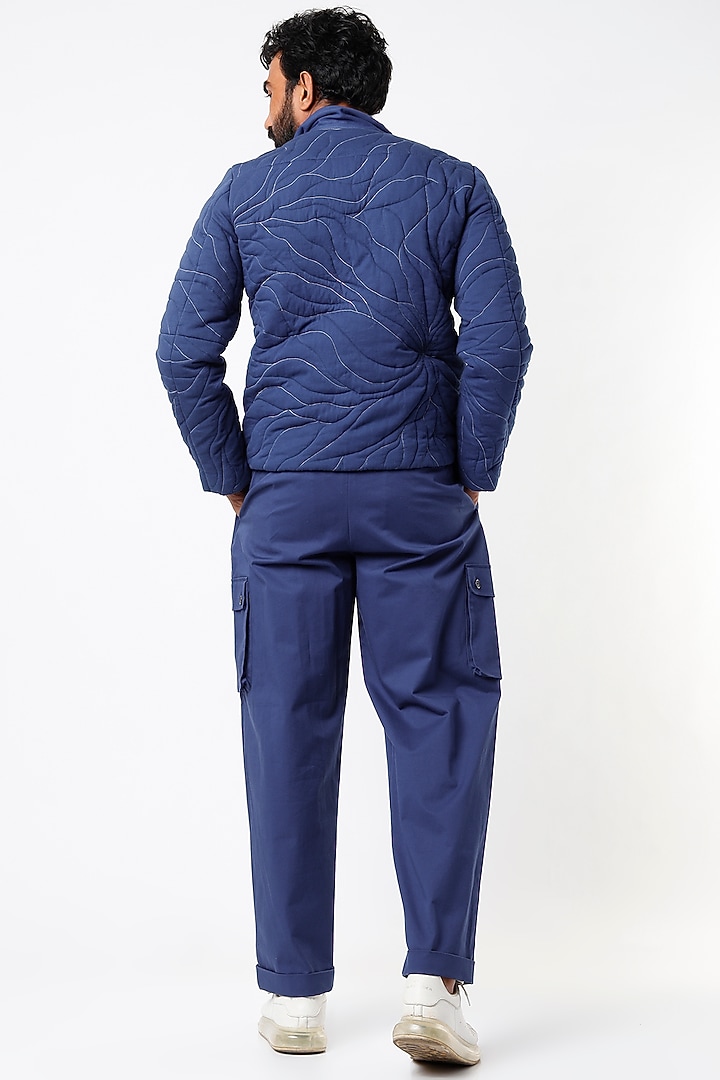 Cobalt Blue Quilted Jacket by SubCulture Men at Pernia's Pop Up Shop