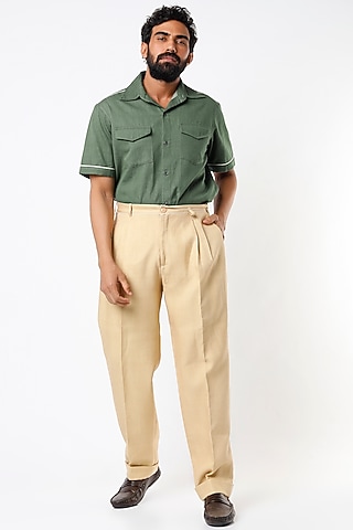 Sage Green Organic Denim Shirt by SubCulture Men
