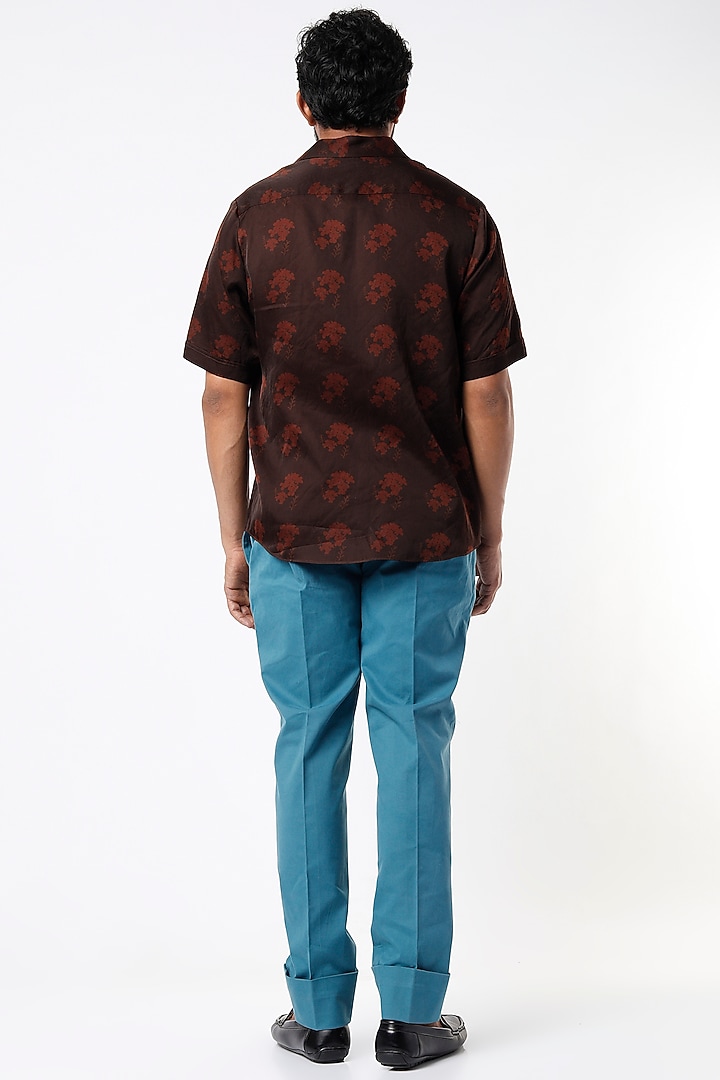 Brown Printed Party Wear Shirt by SubCulture Men at Pernia's Pop Up Shop