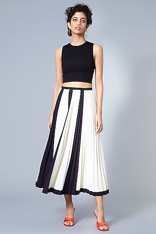 Womens Black Pleated Skirts