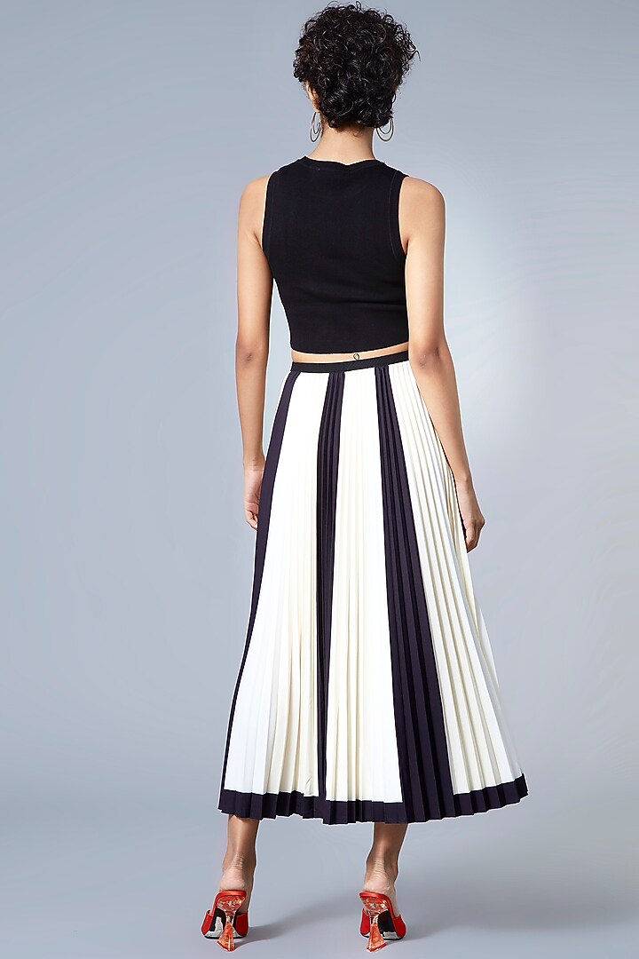 White & Black Paneled Skirt by Scarlet Sage at Pernia's Pop Up Shop