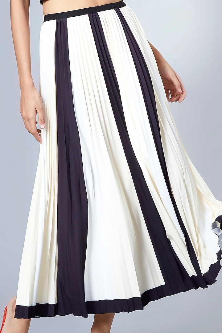 White & Black Paneled Skirt by Scarlet Sage at Pernia's Pop Up Shop