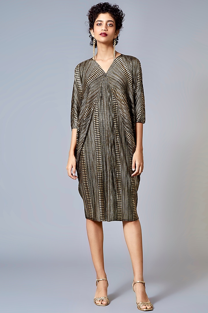 Black Foil Printed Summer Dress by Scarlet Sage at Pernia's Pop Up Shop