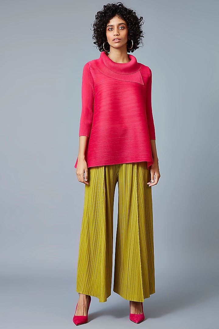 Hot Pink Turtleneck Top by Scarlet Sage at Pernia's Pop Up Shop