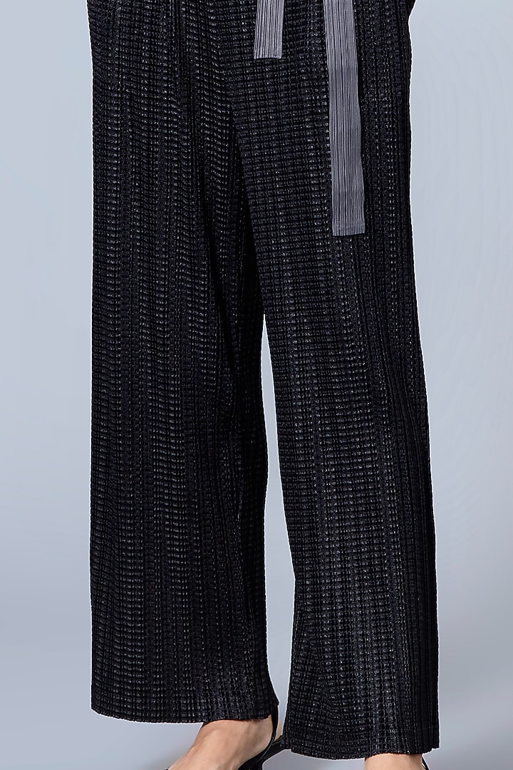 Black Textured Velvet Pants by Scarlet Sage at Pernia's Pop Up Shop