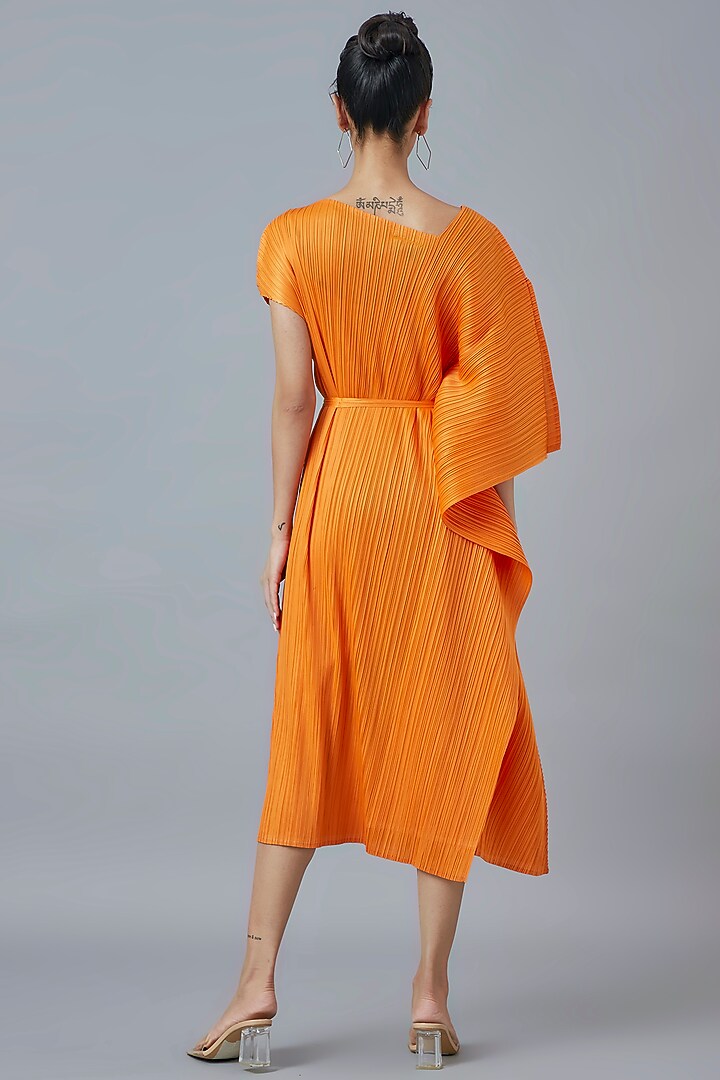 Orange Polyester Midi Summer Dress by Scarlet Sage at Pernia's Pop Up Shop