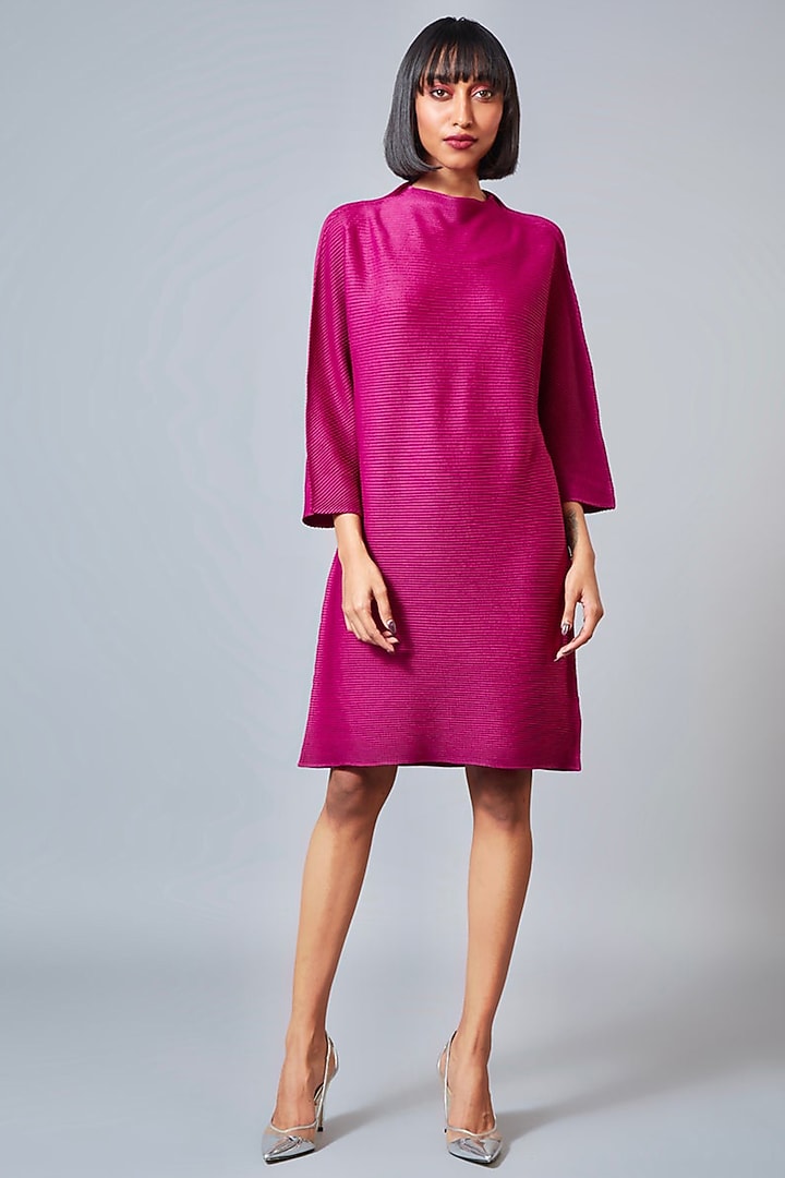 Magenta Polyester Tunic Summer Dress by Scarlet Sage at Pernia's Pop Up Shop