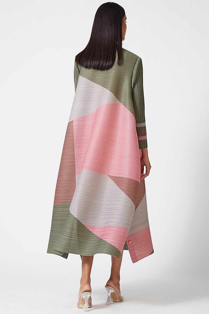 Olive Green Color Blocked Summer Dress by Scarlet Sage at Pernia's Pop Up Shop