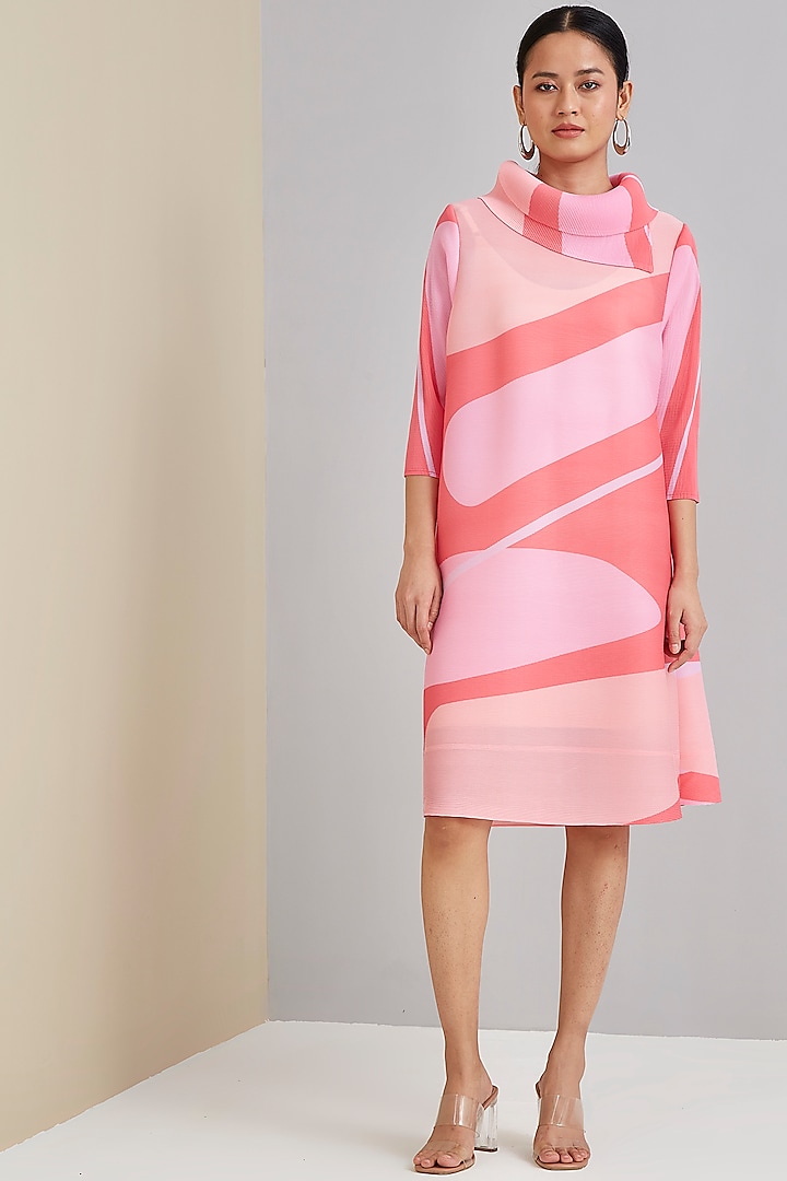 Pink Printed Dress by Scarlet Sage at Pernia's Pop Up Shop