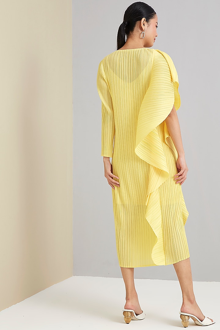 Lemon Yellow Polyester Summer Dress by Scarlet Sage at Pernia's Pop Up Shop