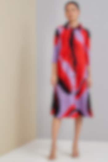 Lavender Polyester Printed Summer Dress by Scarlet Sage at Pernia's Pop Up Shop