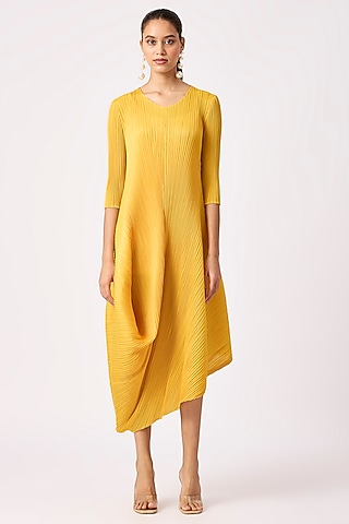 Yellow Polyester Dress by Scarlet Sage