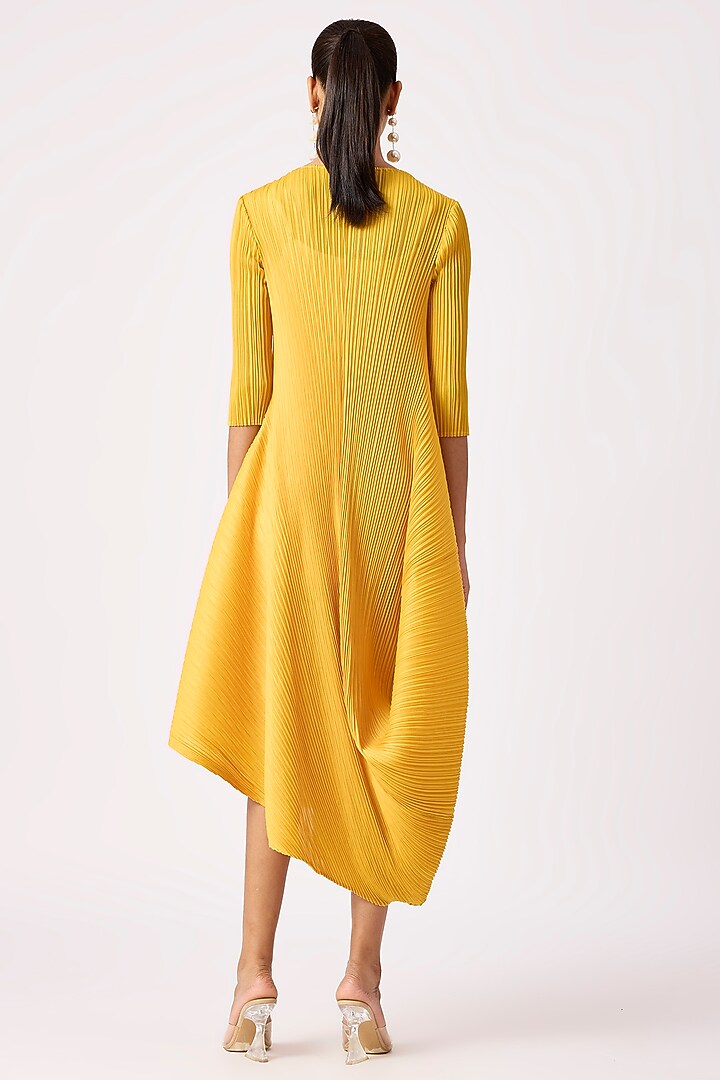 Yellow Polyester Summer Dress by Scarlet Sage at Pernia's Pop Up Shop