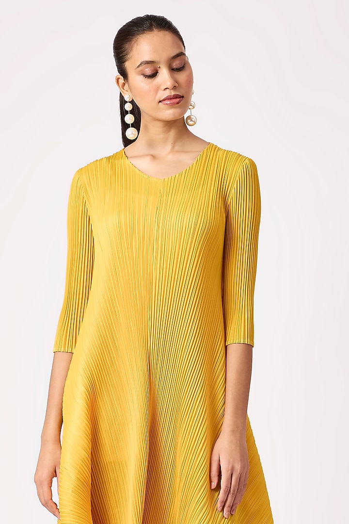 Yellow Polyester Summer Dress by Scarlet Sage at Pernia's Pop Up Shop