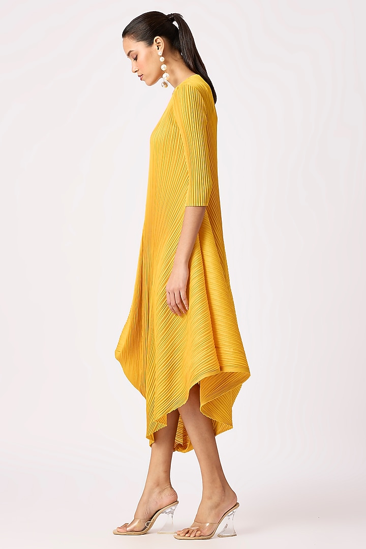 Yellow Polyester Summer Dress by Scarlet Sage at Pernia's Pop Up Shop