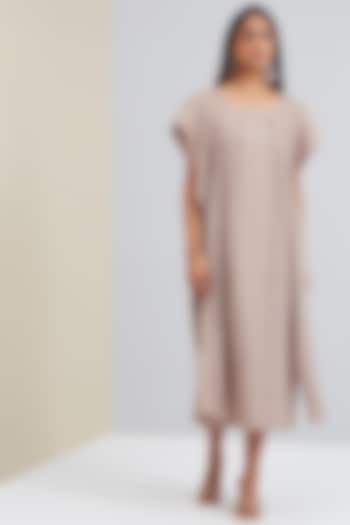 Light Taupe Summer Dress With Scarf Panels by Scarlet Sage at Pernia's Pop Up Shop