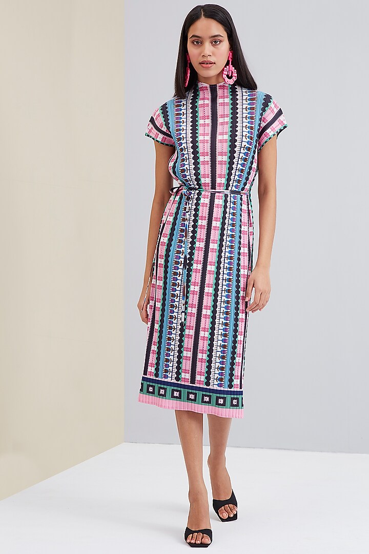 Pink & Blue Striped Shift Summer Dress by Scarlet Sage at Pernia's Pop Up Shop